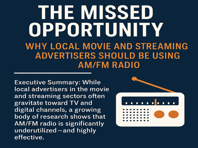 The Missed Opportunity: Why Local Movie and Streaming Advertisers Should Be Using AM/FM Radio