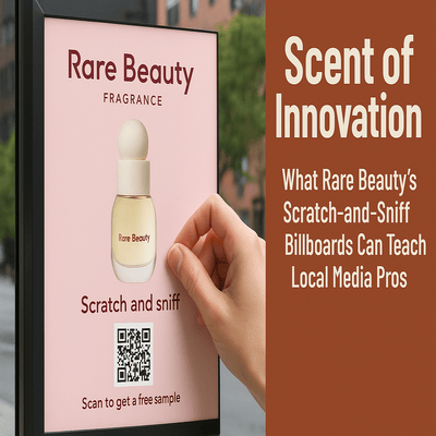 Scent of Innovation: What Rare Beauty’s Scratch-and-Sniff Billboards Can Teach Local Media Pros